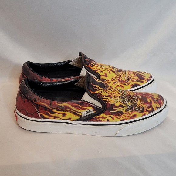 Vans Samurai Rising Slip On Skate Shoes Flames Mens 8.5 W 10 - Picture 4 of 12